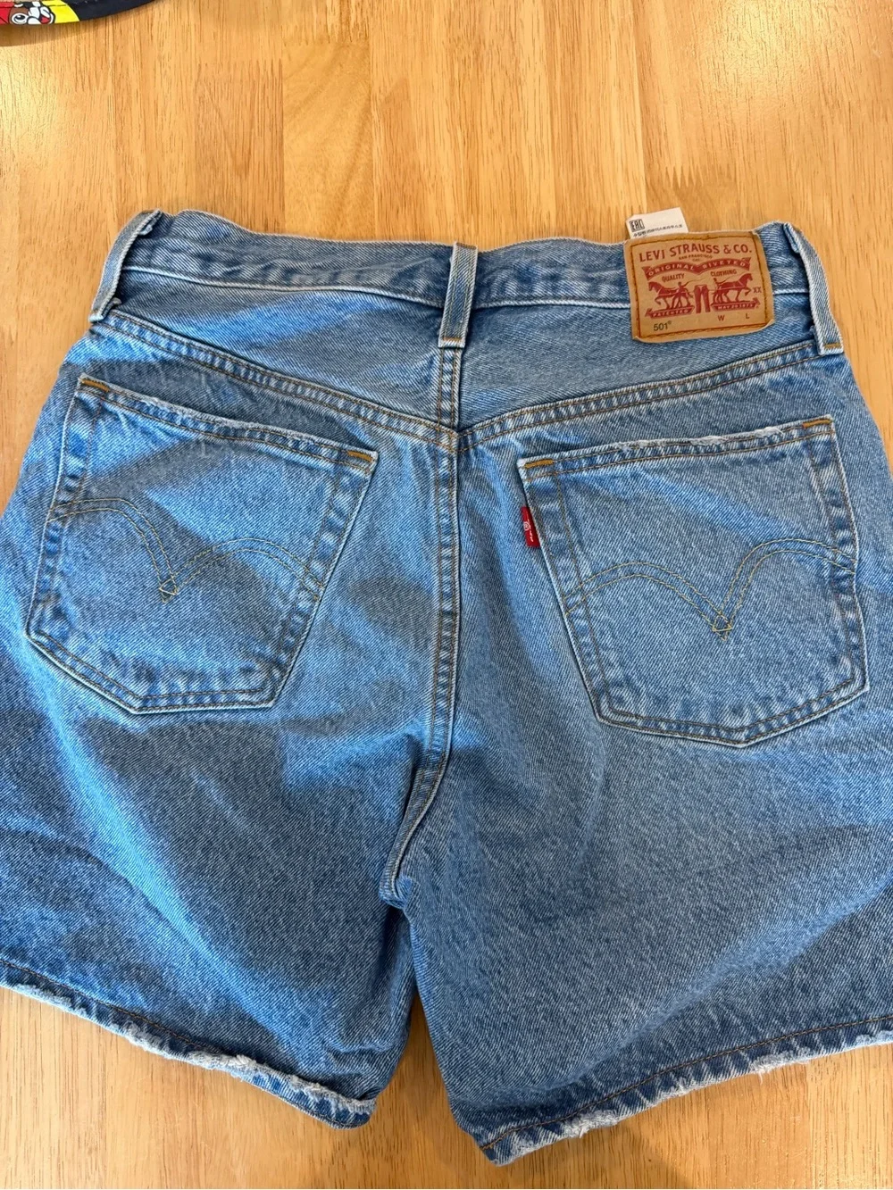 LEVIS High-Waisted long Light Blue Denim Shorts